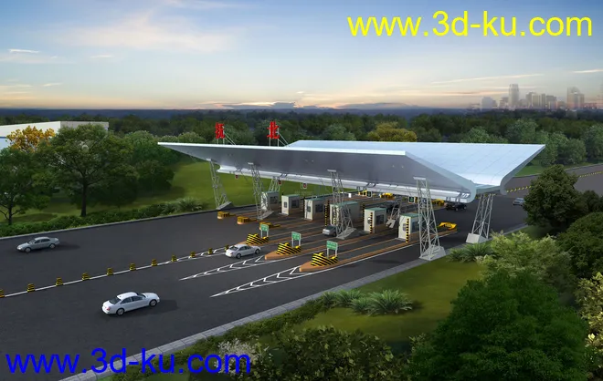 大桥 桥 立交桥  场景 模型下载 max 高速 收费站的图片3