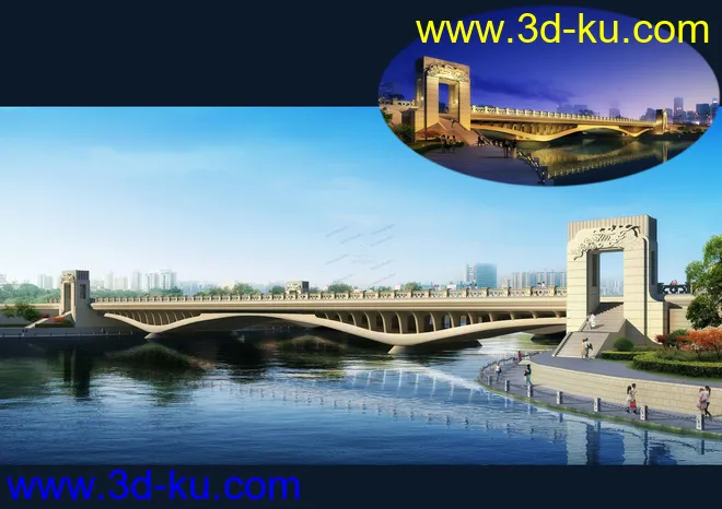大桥 桥 立交桥  场景 模型下载 max 高速 收费站的图片2