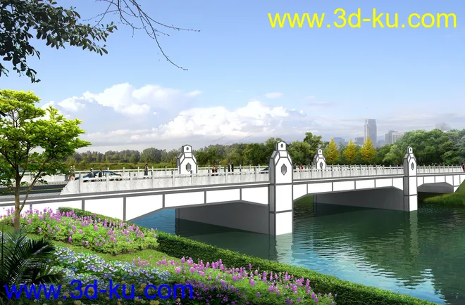 大桥 桥 立交桥  场景 模型下载  max 城市 蓝天的图片1