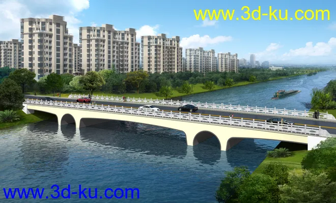 大桥 桥 立交桥  场景 模型下载  max 城市 蓝天的图片2