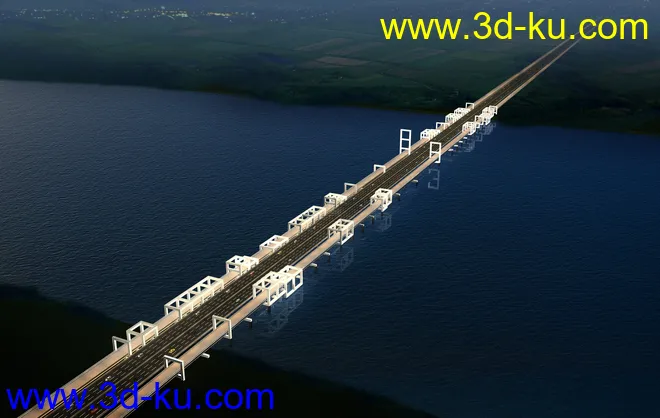大桥 桥 场景 模型下载  max 城市 蓝天  夜景的图片3