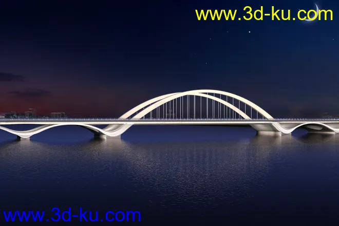 大桥 桥 场景 模型下载  max 城市 蓝天  夜景的图片8