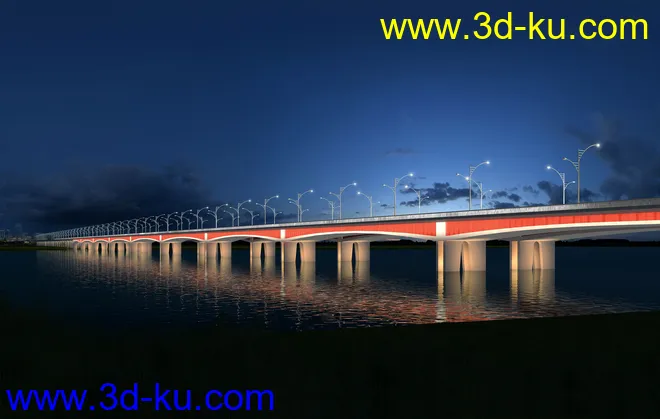 大桥 桥 场景 模型下载  max 城市 蓝天  夜景的图片12