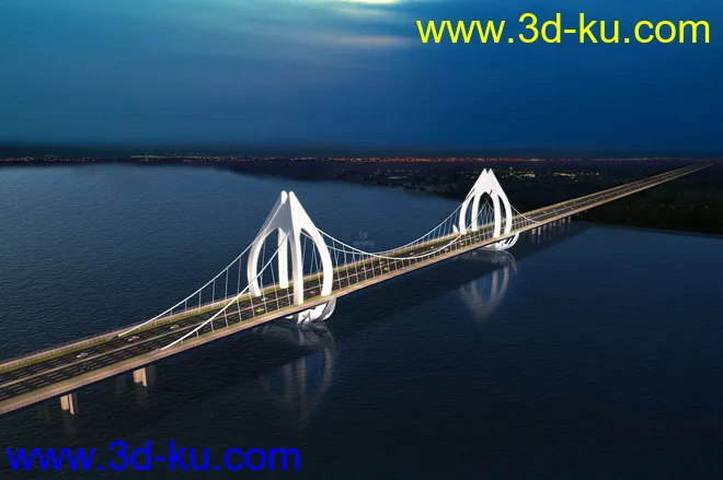 大桥 桥 场景 模型下载  max 城市 蓝天  夜景的图片14
