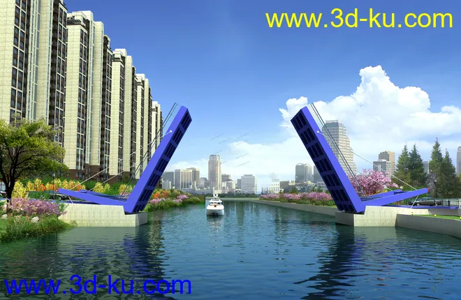 大桥 桥 场景 模型下载  max 城市 蓝天  夜景的图片5