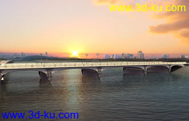 大桥 桥 场景 模型下载  max 城市 拱桥 斜拉桥的图片3
