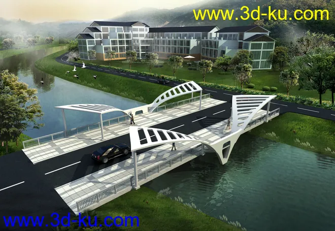 大桥 桥 场景 模型下载  max 公路  创意桥的图片4