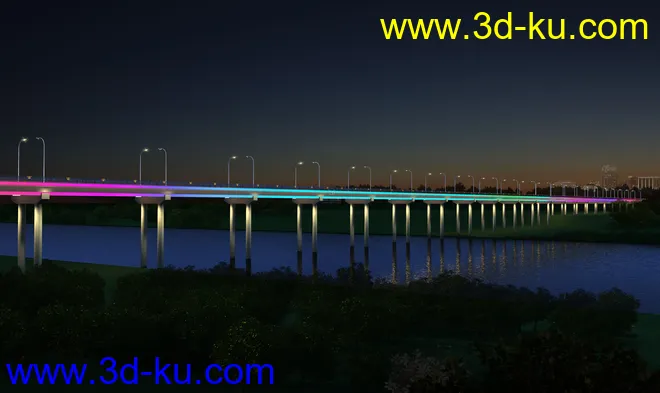 大桥 桥 场景 模型下载  max 滨江大桥的图片4