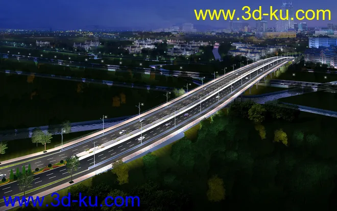 大桥 桥 场景 模型下载  max 城市 大街的图片4