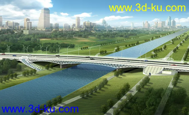 大桥 桥 场景 模型下载  max 夜景 蓝天的图片5