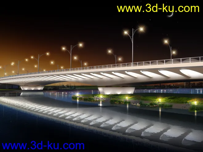 大桥 桥 场景 模型下载  max  蓝天 日景的图片2