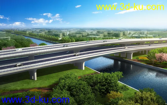 大桥 桥 场景 模型下载  max  立交桥的图片1