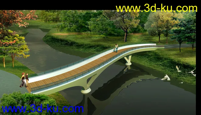 大桥 桥 场景 模型下载  max  白天 蓝天 拱桥的图片2