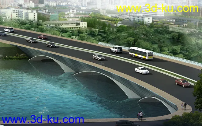 大桥 桥 场景 模型下载  max  白天 蓝天的图片2