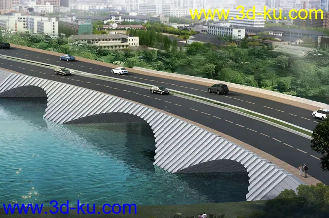 大桥 桥 场景 模型下载  max  白天 蓝天的图片3