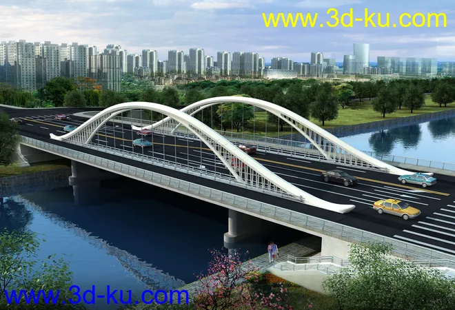 大桥 桥 场景 模型下载  max  白天 蓝天的图片6