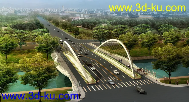 大桥 桥 场景 模型下载  max  白天 蓝天的图片7