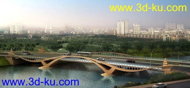 大桥 桥 场景 模型下载  max  白天 蓝天的图片9