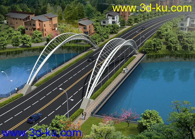 场景 模型下载  max  各种桥 斜拉桥 拱桥的图片1