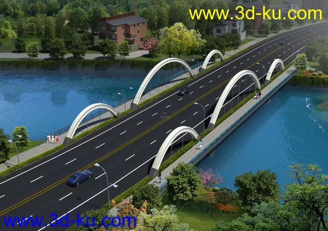 场景 模型下载  max  各种桥 斜拉桥 拱桥的图片5