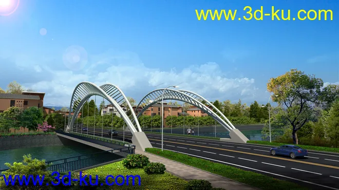 场景 模型下载  max  各种桥 斜拉桥 拱桥的图片25