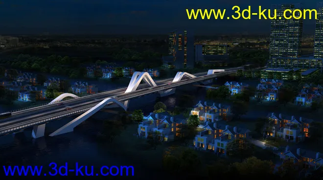 场景 模型下载  max  温州桥的图片2