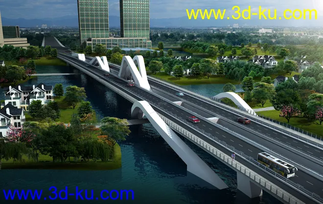 场景 模型下载  max  温州桥的图片3