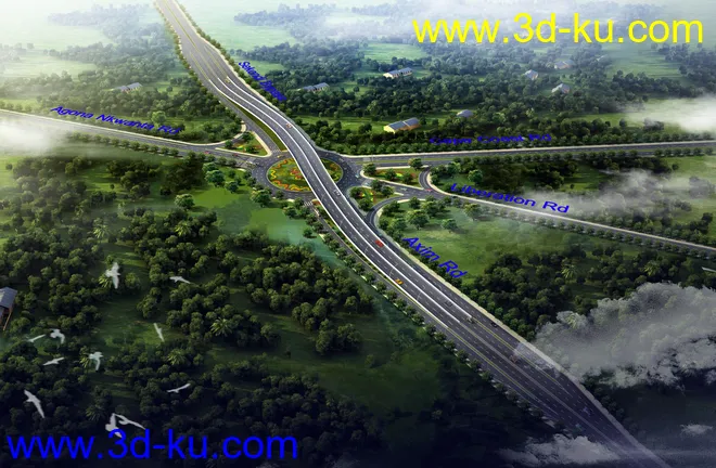 场景 模型下载  max  天桥，高架桥的图片4