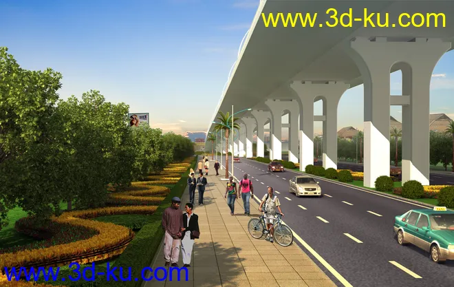 场景 模型下载  max  天桥，高架桥的图片28