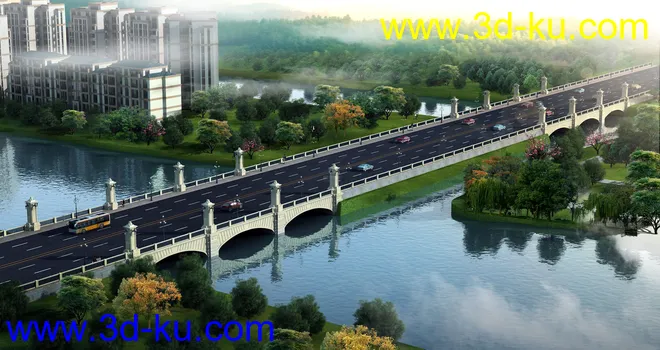场景 模型下载  max  大桥的图片1