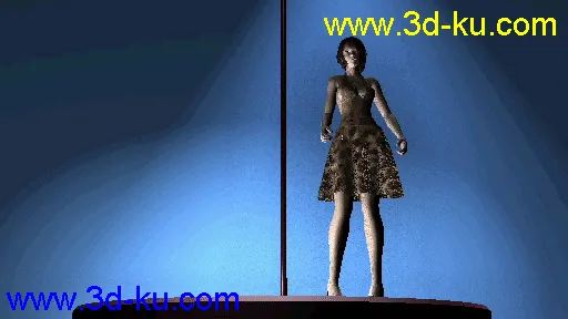 豹纹短裙 美女 一枚 带舞蹈动画模型的图片1