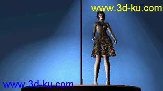 3D打印模型豹纹短裙 美女 一枚 带舞蹈动画的图片