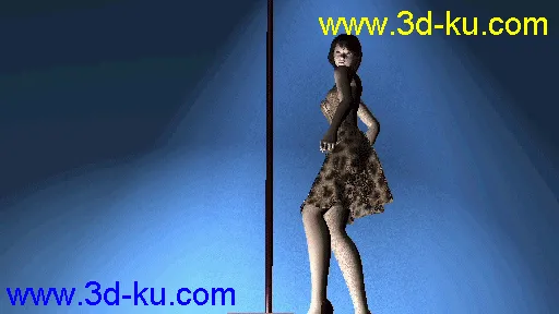 豹纹短裙 美女 一枚 带舞蹈动画模型的图片2