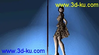 3D打印模型豹纹短裙 美女 一枚 带舞蹈动画的图片