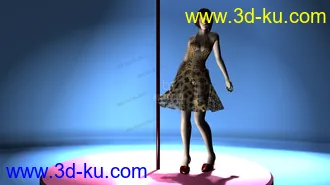 3D打印模型豹纹短裙 美女 一枚 带舞蹈动画的图片