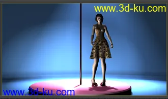 3D打印模型豹纹短裙 美女 一枚 带舞蹈动画的图片