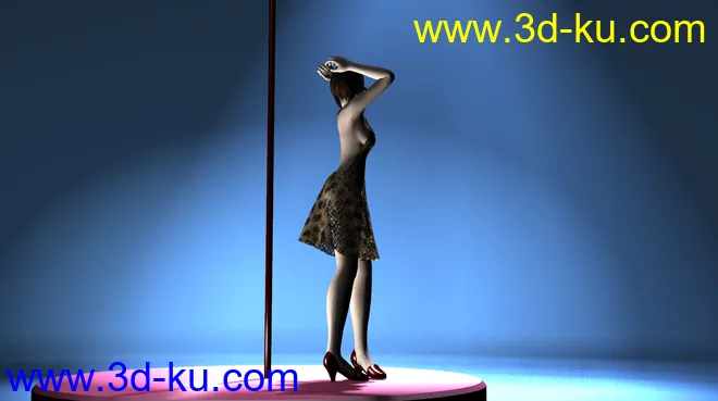 豹纹短裙 美女 一枚 带舞蹈动画模型的图片6