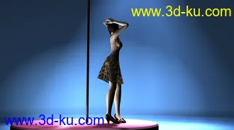 3D打印模型豹纹短裙 美女 一枚 带舞蹈动画的图片