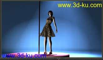 3D打印模型豹纹短裙 美女 一枚 带舞蹈动画的图片