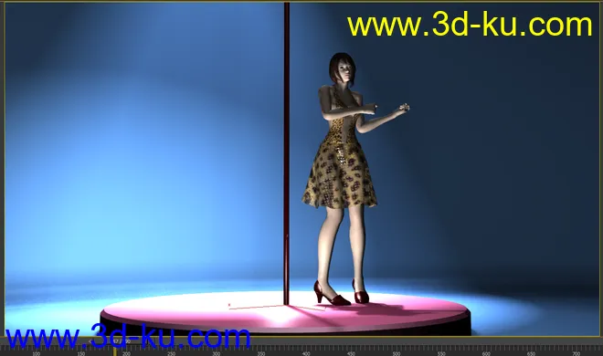 豹纹短裙 美女 一枚 带舞蹈动画模型的图片9