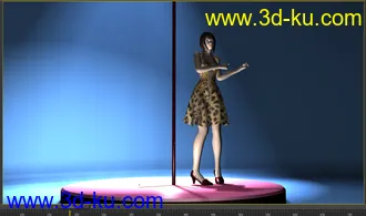 3D打印模型豹纹短裙 美女 一枚 带舞蹈动画的图片