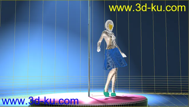 豹纹短裙 美女 一枚 带舞蹈动画模型的图片10