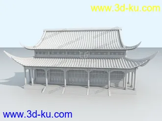 3D打印模型古建筑之大雄宝殿的图片