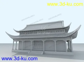 3D打印模型古建筑之大雄宝殿的图片