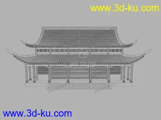 3D打印模型古建筑之大雄宝殿的图片