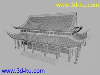 3D打印模型古建筑之大雄宝殿的图片