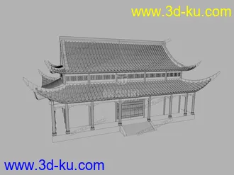 3D打印模型古建筑之大雄宝殿的图片