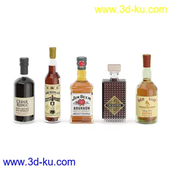 酒吧物品,洒柜,啤酒,酒杯,酒桶,吧台,水果,冰,搅拌机,开瓶器,酒吧椅,雪克壶,摇酒壶,酒等模型31个的图片7