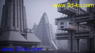 未来城市模型,未来建筑模型,科幻城市建筑模型的图片