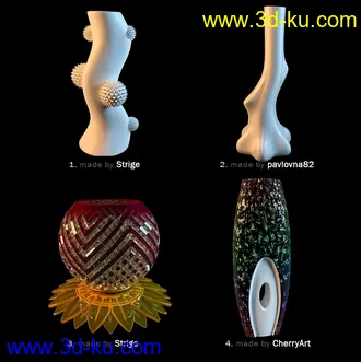 创意花瓶,艺术花瓶模型104个的图片2